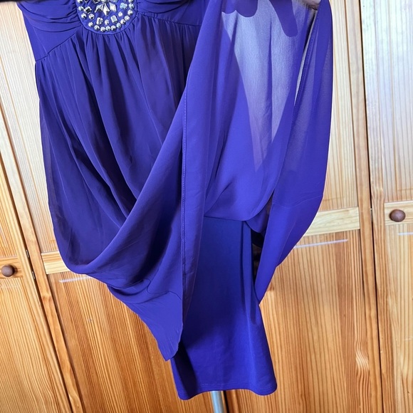 NWT London Times 16 Purple Sleeveless Formal Dress Wedding Cocktail Prom Party - Picture 5 of 10